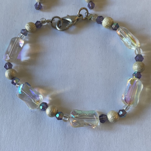 SilverFox Jewelry, Clear & Blue Glass Earrings and Bracelet Combo 💛🩵🩷❤️🔥🌸 - Picture 3 of 3